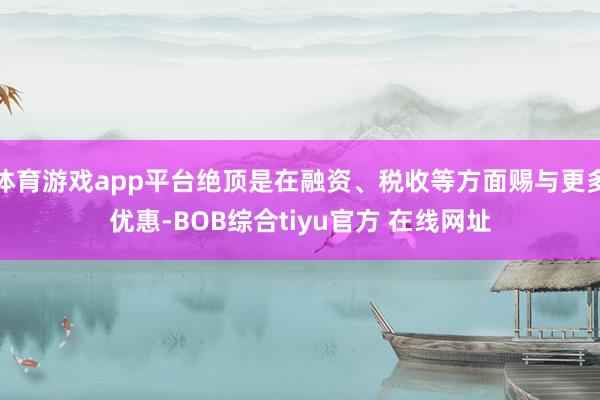 体育游戏app平台绝顶是在融资、税收等方面赐与更多优惠-BOB综合tiyu官方 在线网址