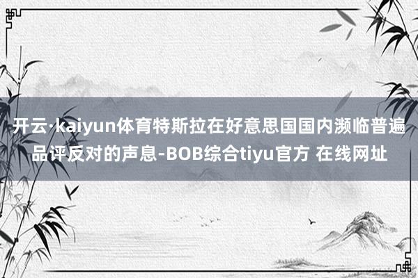 开云·kaiyun体育特斯拉在好意思国国内濒临普遍品评反对的声息-BOB综合tiyu官方 在线网址