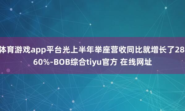 体育游戏app平台光上半年举座营收同比就增长了28.60%-BOB综合tiyu官方 在线网址