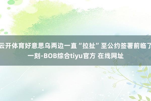 云开体育好意思乌两边一直“拉扯”至公约签署前临了一刻-BOB综合tiyu官方 在线网址