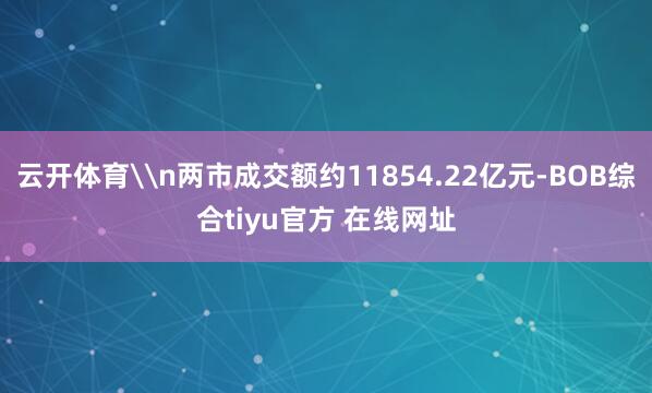 云开体育\n两市成交额约11854.22亿元-BOB综合tiyu官方 在线网址
