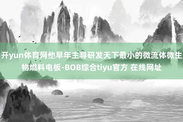 开yun体育网他早年主导研发天下最小的微流体微生物燃料电板-BOB综合tiyu官方 在线网址